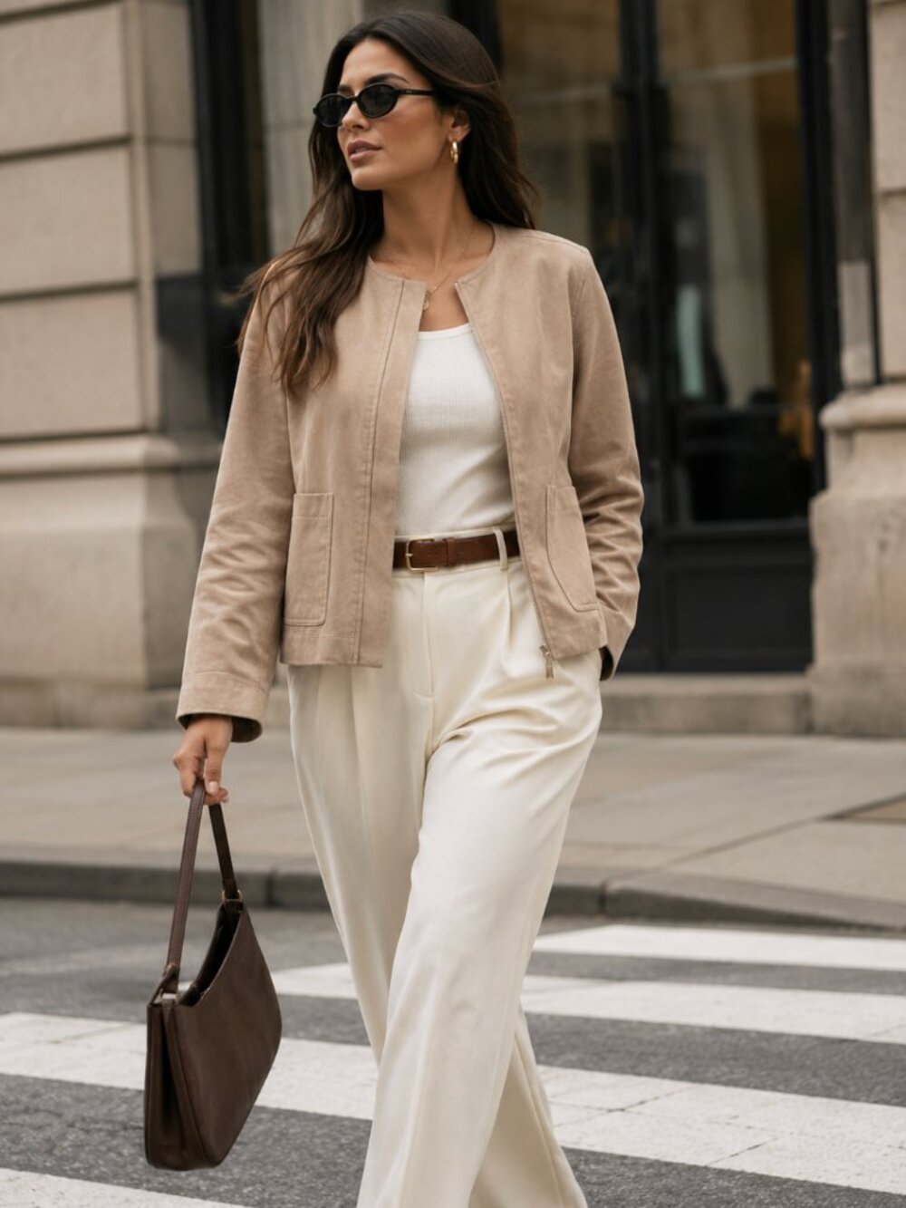 Magaschoni Suede Jacket Size 4 from luxury private boutique event